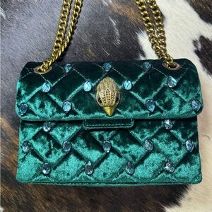 Kurt Geiger Green Velvet Mini Kensington